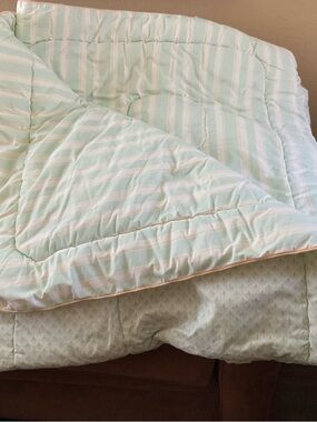 Vintage 1980s, Laura Ashley Bedding PALMETTO Reversible Comforter 81x92in-New